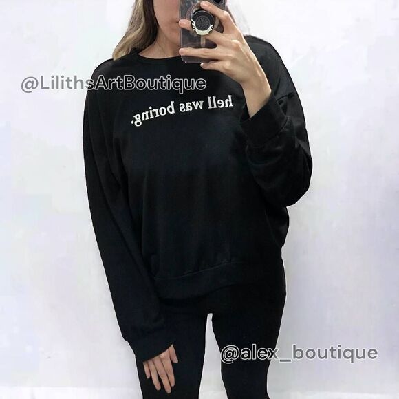 Hell was boring. Sweatshirt(I004)-Size L for Women - Picture 1 of 7